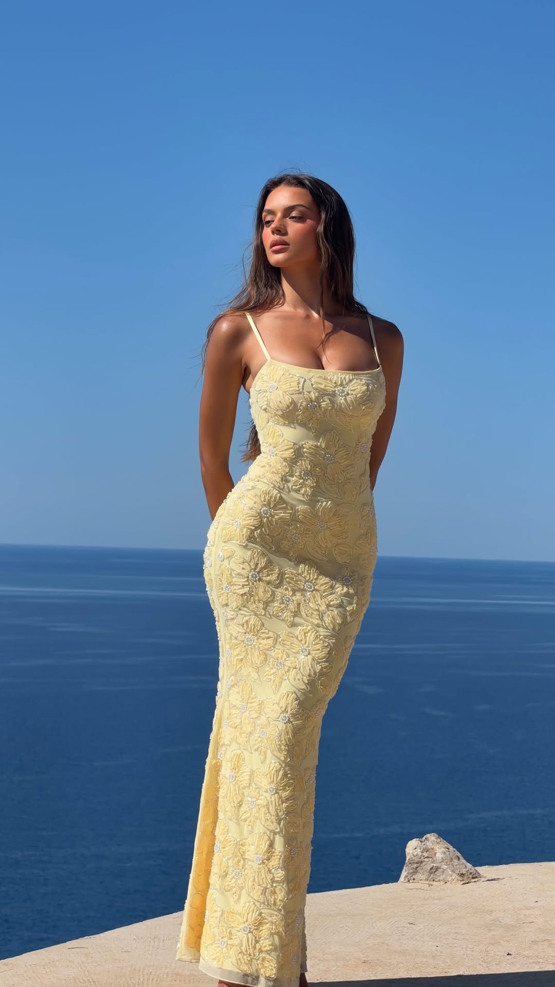 Stepping in to the dress of your dreams 🌼 The most-loved Valora dress is back in a gorgeous butter yellow colour. Launching in the Embellished Bloom collection on 4th June.