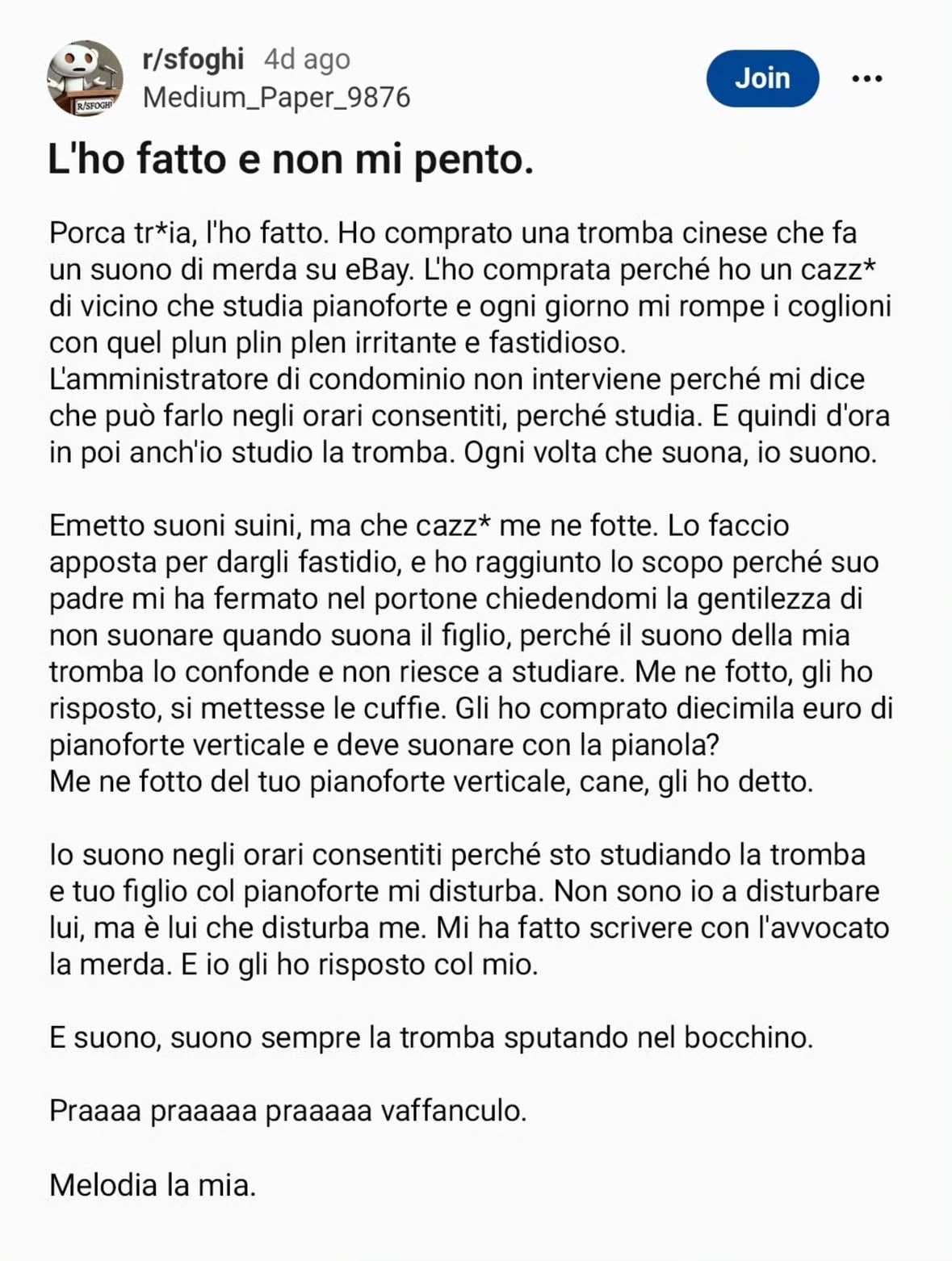 Paese di santi, navigatori e suonatori di tromba 🎺