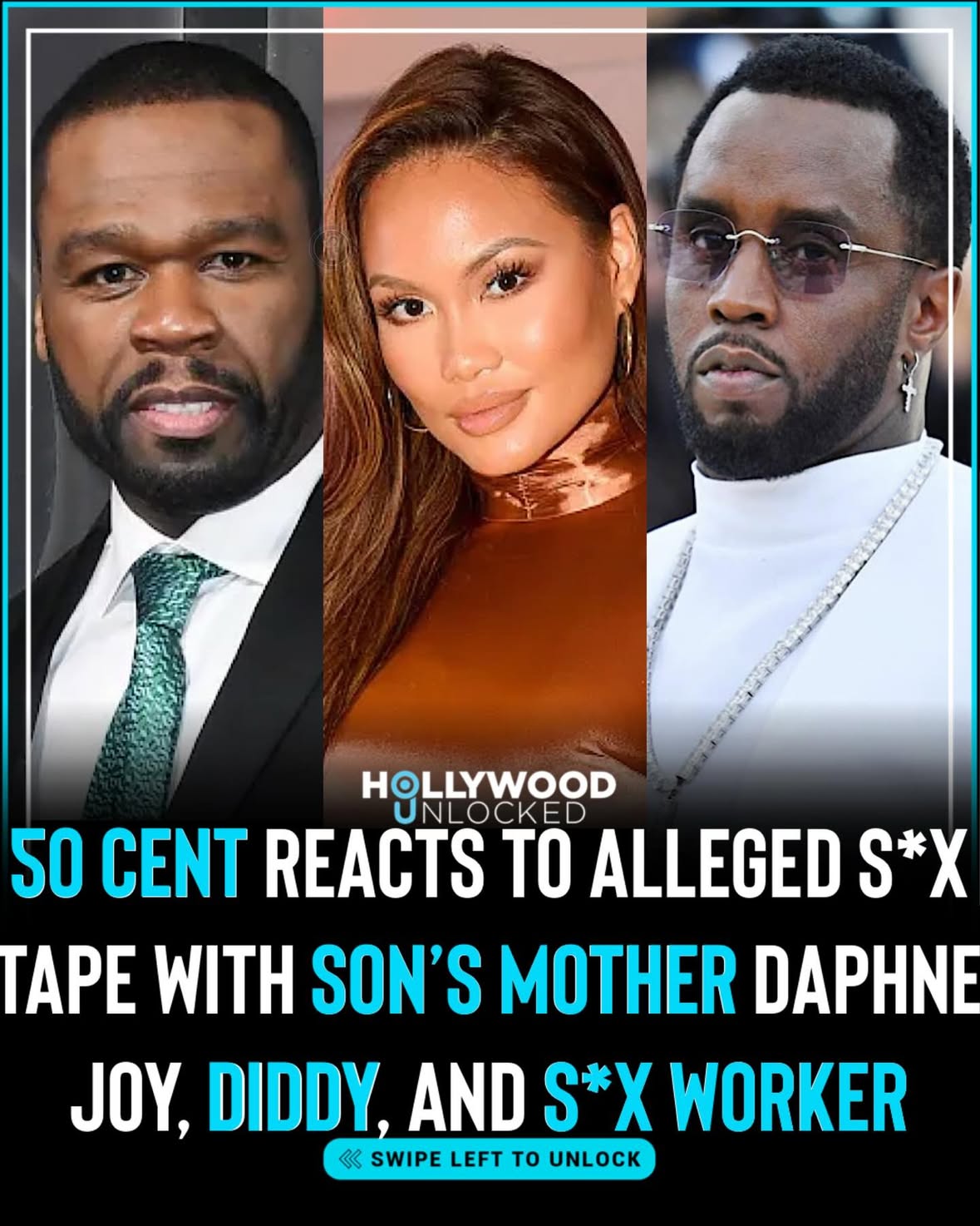 HU Staff: Ariela Anís @ari.anis
50 Cent has officially caught wind of the newly-surfaced alleged s*x tape starring his son Sire Jackson’s mother, Daphne Joy, Diddy, and male s*x worker Sly Diggler. 50 posted on his Instagram, “👀 She’s not a victim, SIRE is. Can you imagine going to eight grade to find out this is your mom? The court system in LA thinks it’s fine.”
___________________________________________________
As were previously shared, the tape made its way online in the late hours of Saturday (May 30). A nearly 2-minute clip of the tape surfaced on X (formerly Twitter). Shortly after, a supposed full version of the tape popped up with nearly 40 minutes of footage. In the video, Sly allegedly has intercourse with Daphne Joy as Diddy operates the camera and watches while also nude and mast**bating. As the s*x positions changed, Puff was also changing the cameras and lights. One social user noticed and said he was it giving a full-on amateur production with Puff as director.
 ___________________________________________________
As the alleged tape made its rounds, DJ Vlad — who interviewed Sly Diggler 5 months ago — reacted to the tape and said he was confirming the alleged freak-off tape to be ”100% real.” He validated the authenticity of the tape while reminding the internet how he interviewed Sly Diggler back in December 2025. During the interview, Sly talked about doing alleged freak offs with Diddy and Daphne Joy. Vlad said Sly showed him a clip of the video, which Diddy apparently “accidentally” filmed on the adult star’s phone. 
___________________________________________________
Click the link in bio for full story 📸 Getty Images
