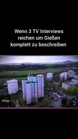 📺 „Man braucht nur 3 Straßeninterviews, um Gießen komplett zu erklären…“
Vom Elefantenklo über Studentenleben bis zum kompletten Gießener Chaos 😭
TV total hat Gießen im Rahmen der Rubrik „Mission Schandfleck“ besucht und die Interviews fühlen sich teilweise erstaunlich real an.

⚠️ Dieses Reel dient der satirischen/parodistischen Auseinandersetzung mit der Darstellung Gießens in der Sendung sowie der lokalen Internetkultur rund um das Elefantenklo als Wahrzeichen der Stadt.

💀 Und jetzt ehrlich:
Hat IRGENDJEMAND das Elefantenklo jemals wirklich stolz jemandem von außerhalb gezeigt — oder wurde uns dieses „Wahrzeichen“ einfach kollektiv eingeredet?

🎬 Quelle des verwendeten Ausschnitts:
„TV total – Mission Schandfleck: Gießen“
Folge vom 14.04.2026 („Ballermann-Star Puffi“)
Ausstrahlung/Produktion: TV total / Brainpool TV GmbH / ProSieben
Veröffentlichung über MySpass.

----

#giessen #gießen #meingiessen #giessencity #giessenaktuell
