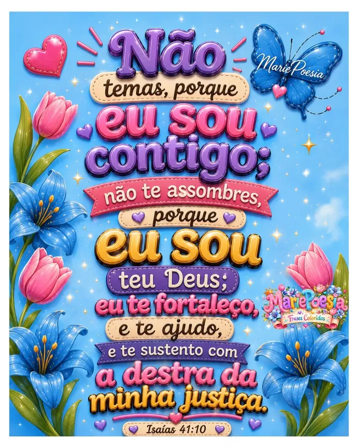 Bom Dia!!
Que Isaías 41:10 seja hoje um recado de Deus para você!