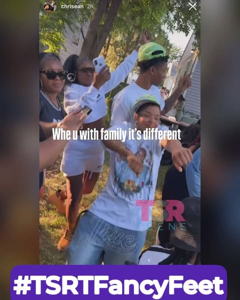 #TSRTFancyFeet: Ayeeee! #Chrisean hitting her lil dancey dance while enjoying some family time ❤️ (✍🏽: #TSRStaffKH)