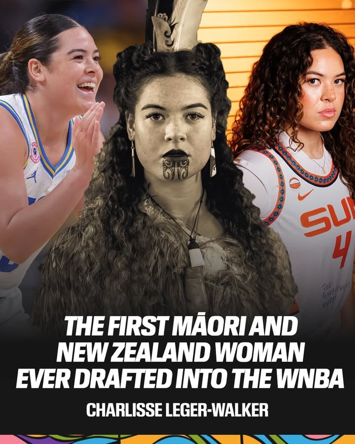 Charlisse Leger-Walker made history as the first Māori and New Zealand woman drafted into the WNBA after being selected No. 18 by the Connecticut Sun 👏

In this photo, she wears traditional Māori attire honoring her iwi (tribes), Te Whakatōhea and Ngāti Porou, while also celebrating her Samoan and Tongan heritage 🙌

(via @soldiersrd, @RNZnewzealand)