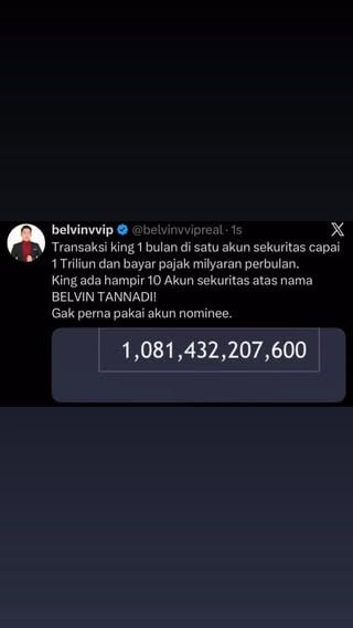 1 Triliun / bulan 1 akun..
Pajak milyaran auto bayar..