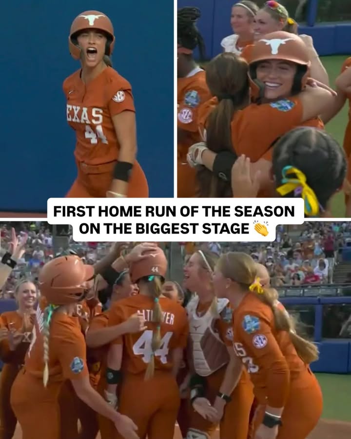First homer of the season at the WCWS? That’ll play Kaiah 🔥 @kaiahaltmeyer 

#WCWS x 🎥 ESPN / @texassoftball