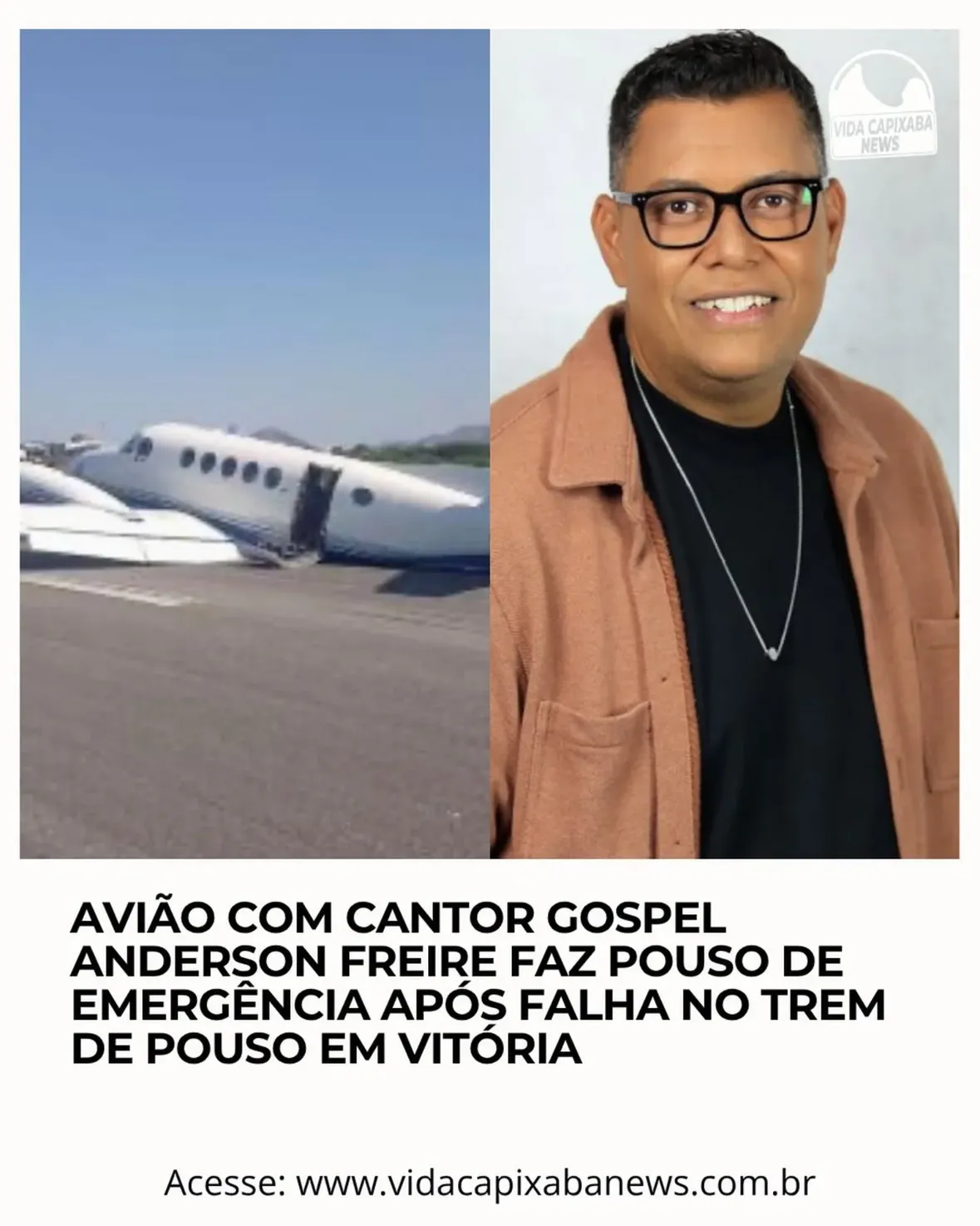 Meu Deus, que livramento 

#Repost @vidacapixabanews 
——
O cantor gospel Anderson Freire passou por momentos de tensão após a aeronave em que estava apresentar uma falha no trem de pouso durante um voo com destino a Vitória, no Espírito Santo. Diante da situação, o piloto precisou realizar um pouso de emergência, mobilizando equipes de segurança e provocando apreensão entre os passageiros. 

Após o incidente, Anderson Freire usou as redes sociais para tranquilizar os fãs e informou que estava bem. Apesar do susto, o pouso foi realizado com segurança e ninguém ficou ferido. O caso chamou a atenção dos seguidores do cantor e gerou uma grande repercussão nas redes sociais.