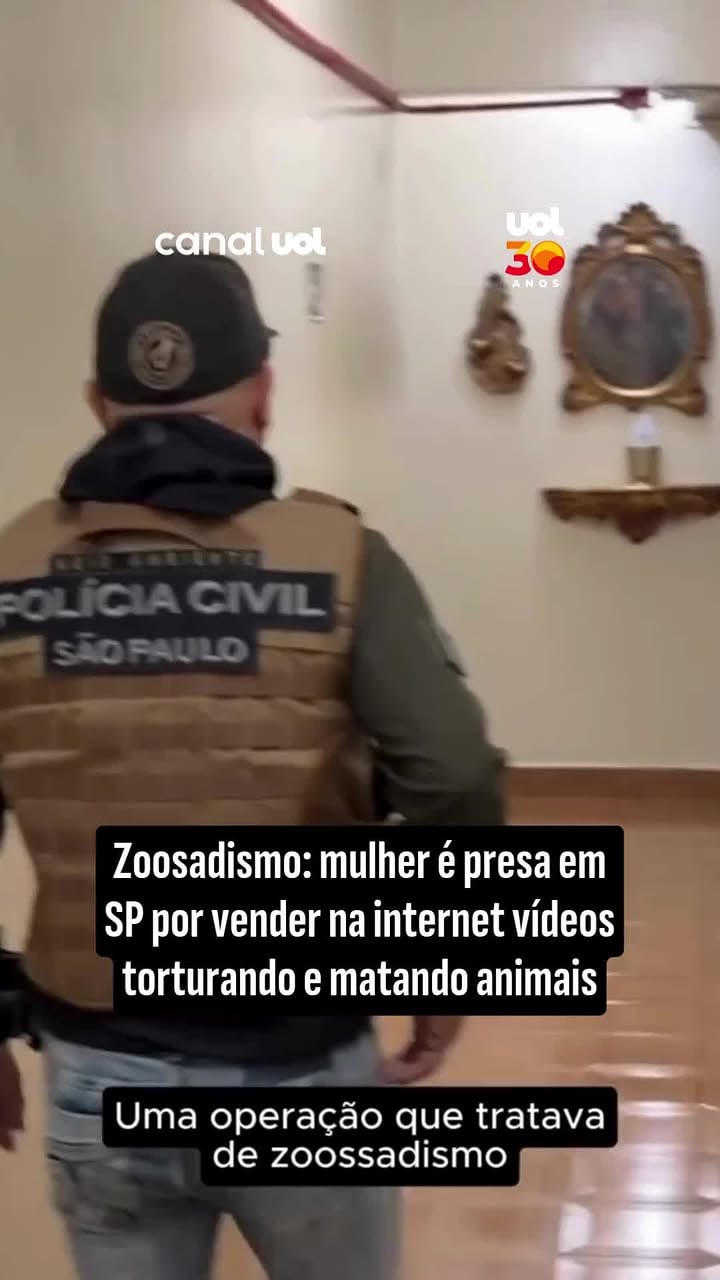 A empresária Daiana Schuinsekel de Almeida foi presa em São Paulo suspeita de torturar e matar animais para vender vídeos pela internet. Após prestar depoimento, ela foi liberada

Segundo a Polícia Civil, ela gravava agressões contra coelhos, pintinhos e gatos e comercializava o conteúdo em plataformas semelhantes ao Discord para compradores da Europa

A investigação começou após denúncia de uma ONG da Bulgária. A suspeita deve responder por maus-tratos, zoosadismo e comercialização de vídeos de violência contra animais

#UOLHoje #Animais #Tortura #PolíciaCivil