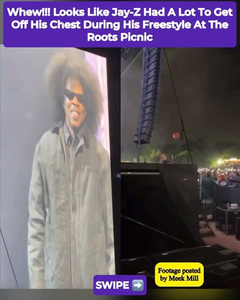 Whew!!! #JayZ got some thangssss off his chest during his freestyle at the Roots Picnic! SWIPE for some interpretations of the lines! People seem to believe he threw shots at #DameDash, #Drake, #NickiMinaj and
more. ✍🏽: TSRStaffST #TSRStaffKH