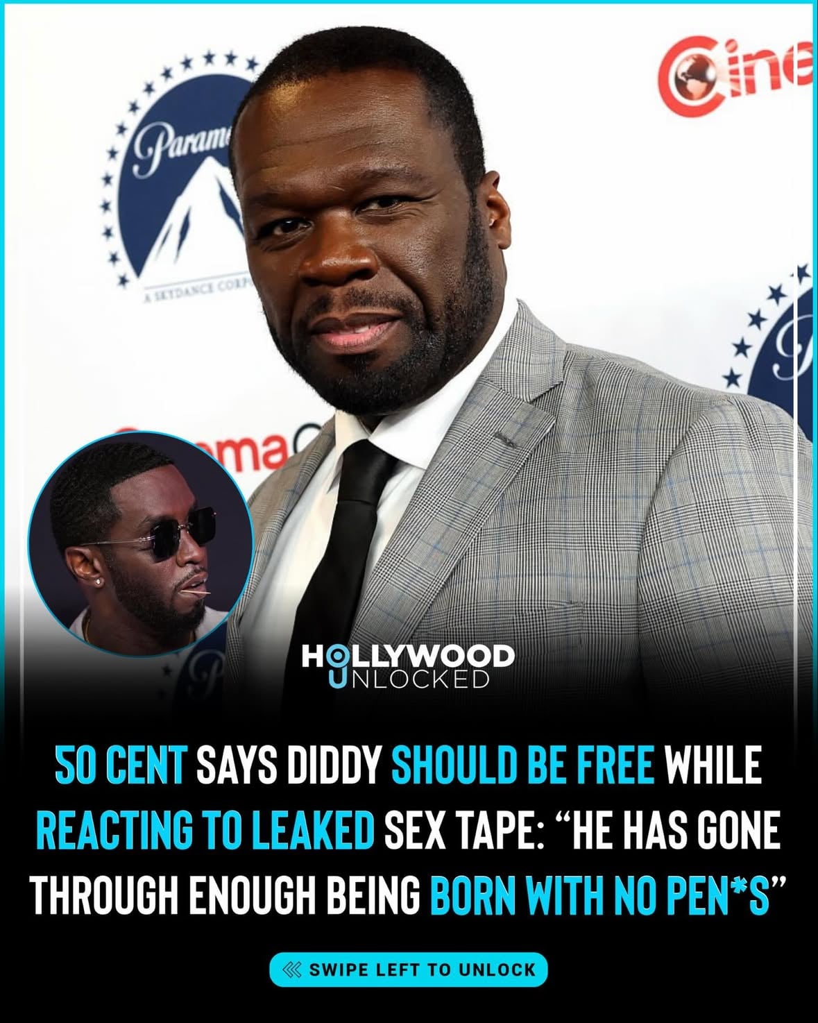 Omg. 😱 #50Cent has more words about #Diddy after the leaked sex tape with his child’s mother #DaphneJoy and a sex worker surfaced. #Socialites, thoughts? 👀👇🏽📷: Getty images (swipe left)