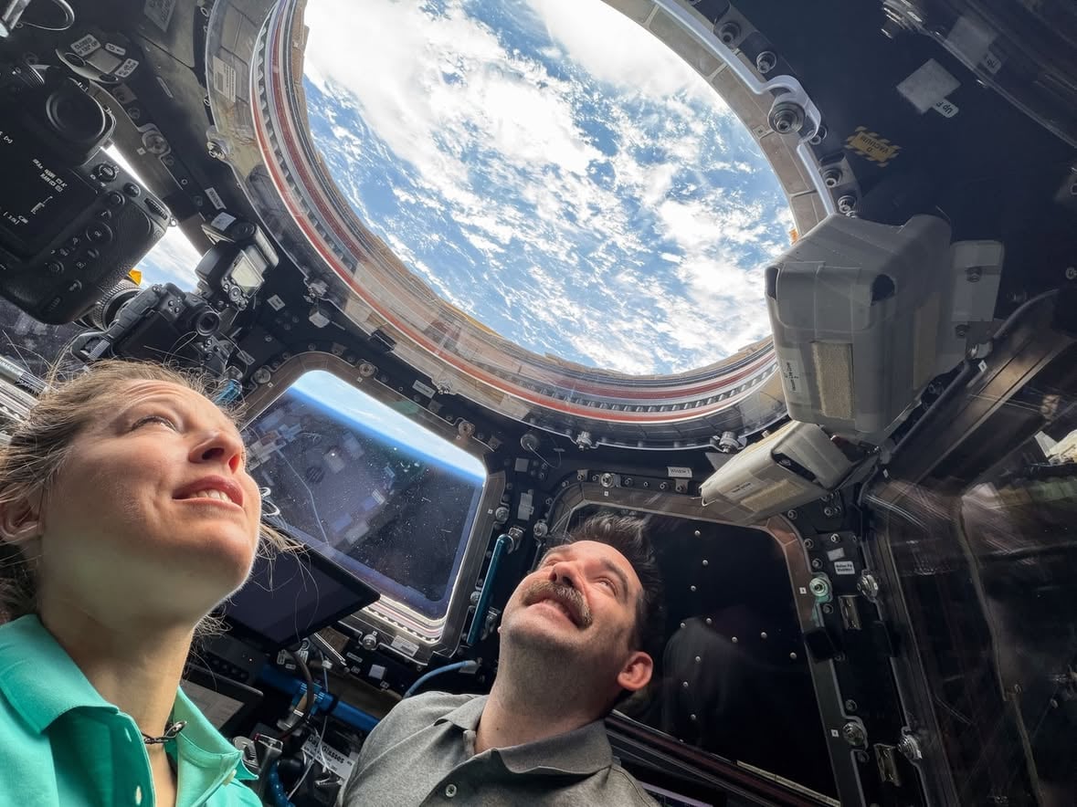 Everything's a matter of perspective 🌏

If you ever look up and see the International Space Station orbiting Earth, the astronauts aboard might be looking back up at you! Here, NASA astronaut @astro_hathaway and @europeanspaceagency astronaut Sophie Adenot are looking through the @ISS's cupola window at the Indian Ocean. This photo was taken on May 17, 2026.

Check out our link in bio to see when the space station will pass over your hometown!

#NASA #Space #Earth