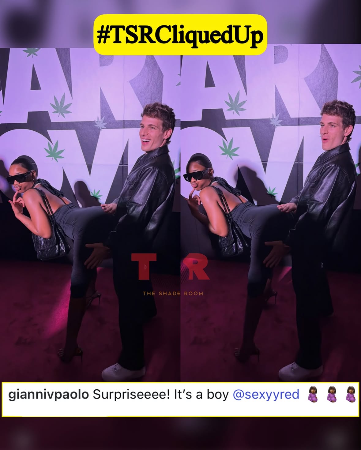 #TSRCliquedUp: Name that duo! #SexyyRed and actor #GianniPaolo are a vibe together attending this #ScaryMovie event in Los Angeles.😩🤣✍🏾:#TSRStaffJR