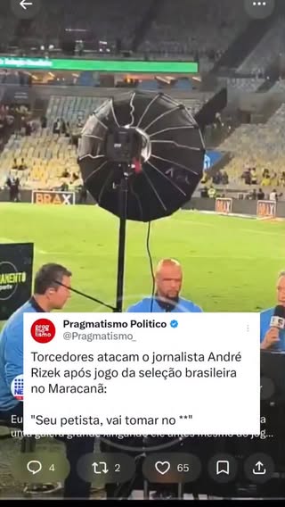 André Rizek, que costuma defender bandeiras ligadas aos direitos humanos e à democracia no esporte, foi chamado de "petista" e de "esquerdista" por torcedores bolsonaristas no estádio do Maracanã após o jogo da seleção brasileira contra o Panamá. O jornalista do SporTV tentava entrar ao vivo para comentar o resultado da partida