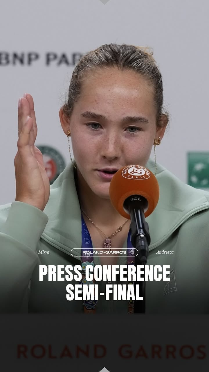 Mirra Andreeva’s press conference after reaching her first Grand Slam final on how she approaches things mentally 🎙️

#RolandGarros
