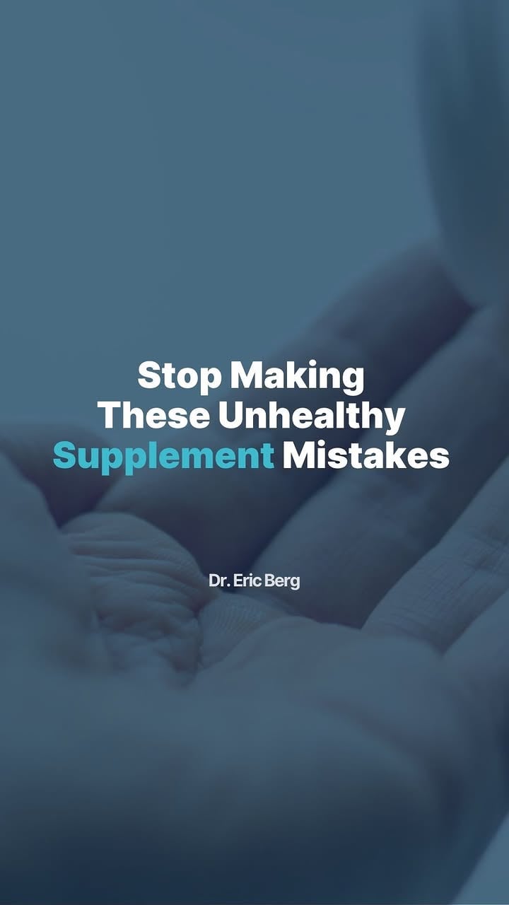 Don’t make these 9 common mistakes with your supplements!

Find out how to maximize your results from supplements by using them correctly.

1. People often wonder what time of the day they should take their supplements. Avoid taking electrolytes before bed and calcium supplements before eating. Some people benefit from vitamin D supplements in the morning, while some benefit from taking them before bed.

2. Avoid swallowing too many supplements at once!

3. Introduce supplements one at a time to learn what works and doesn’t for your particular health problem.

4. Supplements won’t work if you have a poor diet. Make sure to get enough protein and limit your carbs.

5. Cheap vitamins contain cheap ingredients. Many cheap supplements and daily vitamins contain calcium carbonate, the type of calcium found in cement. They also contain fillers and dyes!

6. Avoid taking supplements and drugs together at the same time for the same problem.

7. Certain vitamins work synergistically with others, so you have to take those particular supplements together. For example, if you’re taking high doses of vitamin D, you must also take adequate magnesium.

8. Don’t take advice about supplements from people who don’t know the data.

9. Many people don’t take a high enough dosage of their supplements to see results. You often need to take more than the RDA to produce a therapeutic effect.

Don’t waste another day or another dollar on the wrong target. 10 biological signals control how you feel every day, but only 1 of these 10 signals matters most to your body.

Comment SIGNAL below and I’ll send you a link to take my free 2-minute quiz and discover which signal YOU need to fix.

Dr. Eric Berg, DC, not MD; information only

#drberg #health #nutrition #supplements #vitamins