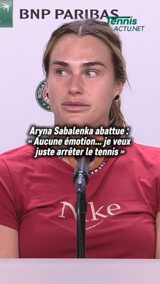 Alors qu'elle menait 6-3, 5-3, Aryna Sabalenka a perdu pied lors de son quart contre Diana Shnaider et aura besoin de temps pour digérer cette défaite. 🥴

"Le tennis, partout & toujours ici", sur https://TennisActu.net 🎾

#RolandGarros #RG26 #Sabalenka #ArynaSabalenka #tennis