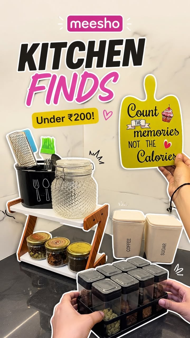 Cute kitchen upgrades >>> ✨
Comment “link” for links 💌

#KitchenFinds #MeeshoFinds #KitchenDecor #HomeFinds #AestheticKitchen KitchenOrganization BudgetFinds TrendingReels ReelsIndia KitchenEssentials