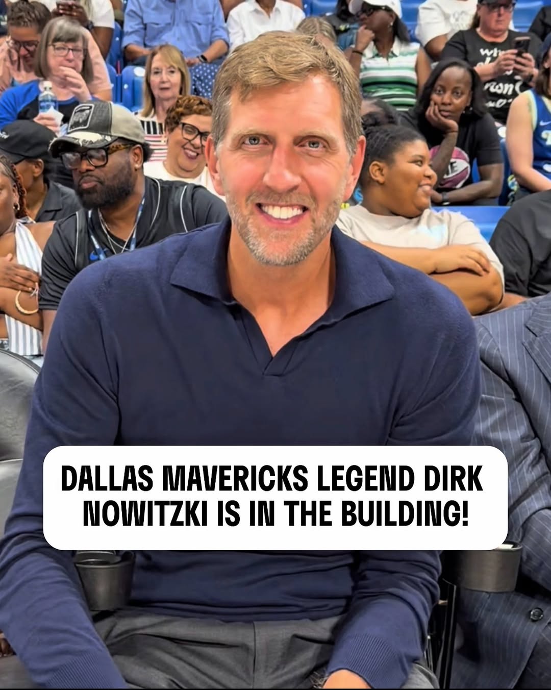 Dirk Nowitzki in the building ‼️

The NBA & Dallas legend is courtside for tonight’s matchup between the Wings and Aces.

LVA-DAL | Prime Video