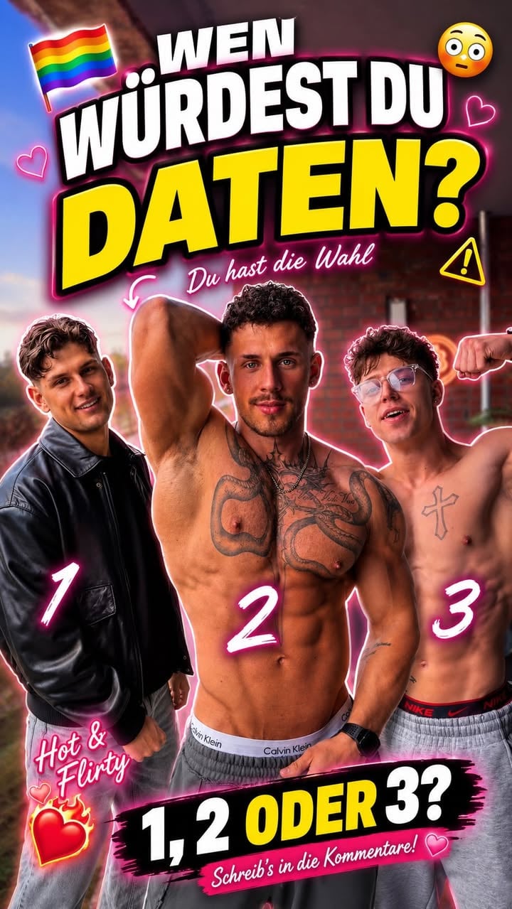 Du hast die Wahl. Für wen entscheidest du dich? 😳⚠️🏳️‍🌈🫢
Luca, Leo oder Olex‼️🏳️‍🌈