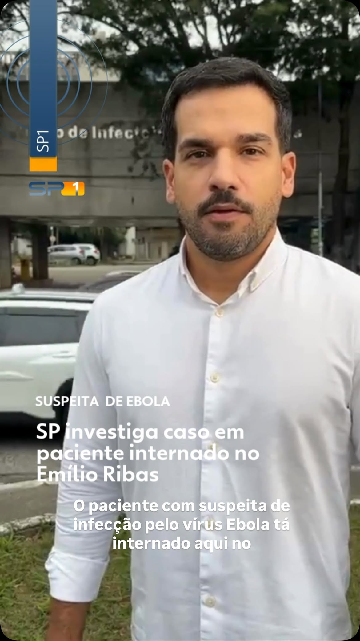 SUSPEITA DE EBOLA EM SÃO PAULO. A Secretaria de Estado da Saúde de São Paulo e o Ministério da Saúde investigam um caso suspeito de doença pelo vírus ebola em um paciente de 37 anos internado no Instituto de Infectologia Emílio Ribas, na capital paulista.
Segundo as autoridades de saúde, o homem esteve recentemente na República Democrática do Congo, país que possui áreas com transmissão da doença, e apresentou sintomas compatíveis com a definição de caso suspeito para febres hemorrágicas virais. 

#SP1 #GLOBO #JORNALISMO #EBOLA #emilioribas