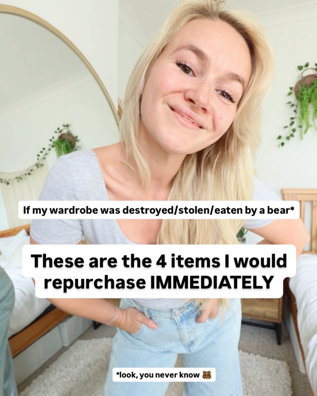 The hardest working items I own👏

If I lost my whole wardrobe tomorrow, these 4 are without a doubt the first things I’d repurchase. Comfy, well fitting, and they go with EVERYTHING.

Like this post and comment LOVE IT and I’ll DM you the links (and a cheeky limited discount code 👀 because I love ya)

Which do you want the link for? ✨