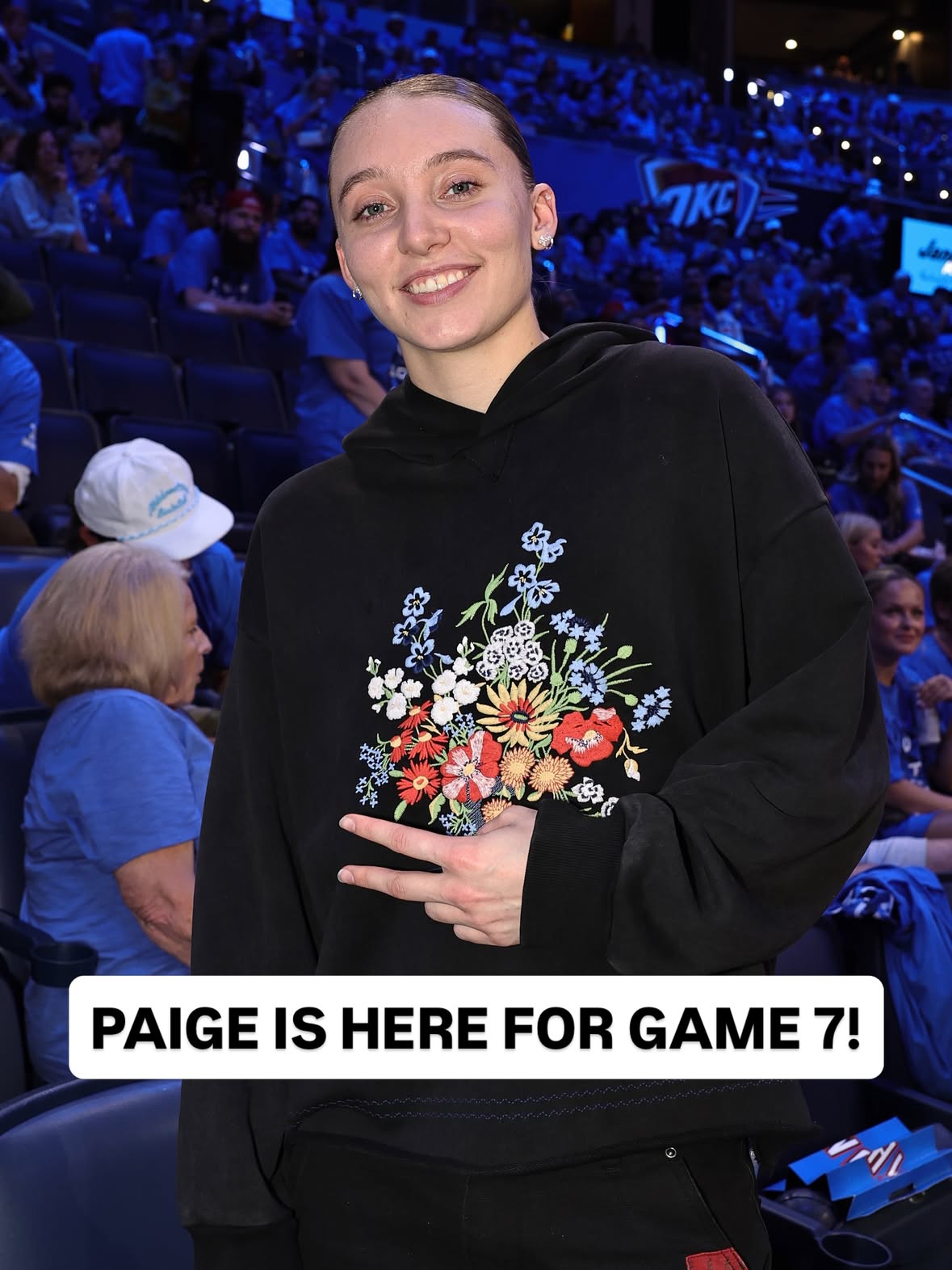 @paigebueckers in the building for GAME 7! 

watch LIVE on NBC & Peacock