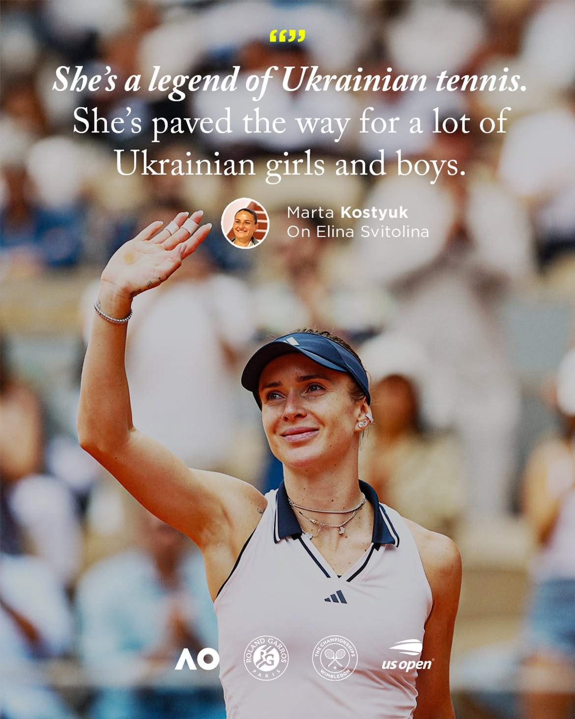 Marta 🫶 Elina 

Two players from Ukraine have reached the Roland-Garros quarter-finals for the first time in history and now face each other for a place in the semi-finals, with one set to become the first Ukrainian to reach the last four @rolandgarros in the Open Era.