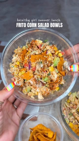if you know me you know I make this Frito corn salad OFTEN 🤣 just the perfect summer lunch, so filling and flavorful 🤌🏼

I love mine cold with a little crunch!! 

Cowboy crunch bowls from my Homemade cookbook! Comment “recipe” for the link to my cookbooks with HUNDREDS of realistic recipes just like this!!! ✨😍 or at makaylathomas . com 

#summerrecipes #mealprep #healthymeals #quickmeals #highproteinlowcalorie