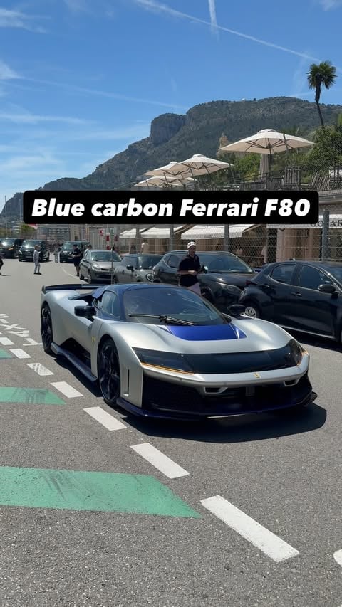 €5M silver with blue carbon Ferrari F80 in Monaco 💙🩶

#Ferrari #F80 #Hypercar #Monaco #MonacoGrandPrix