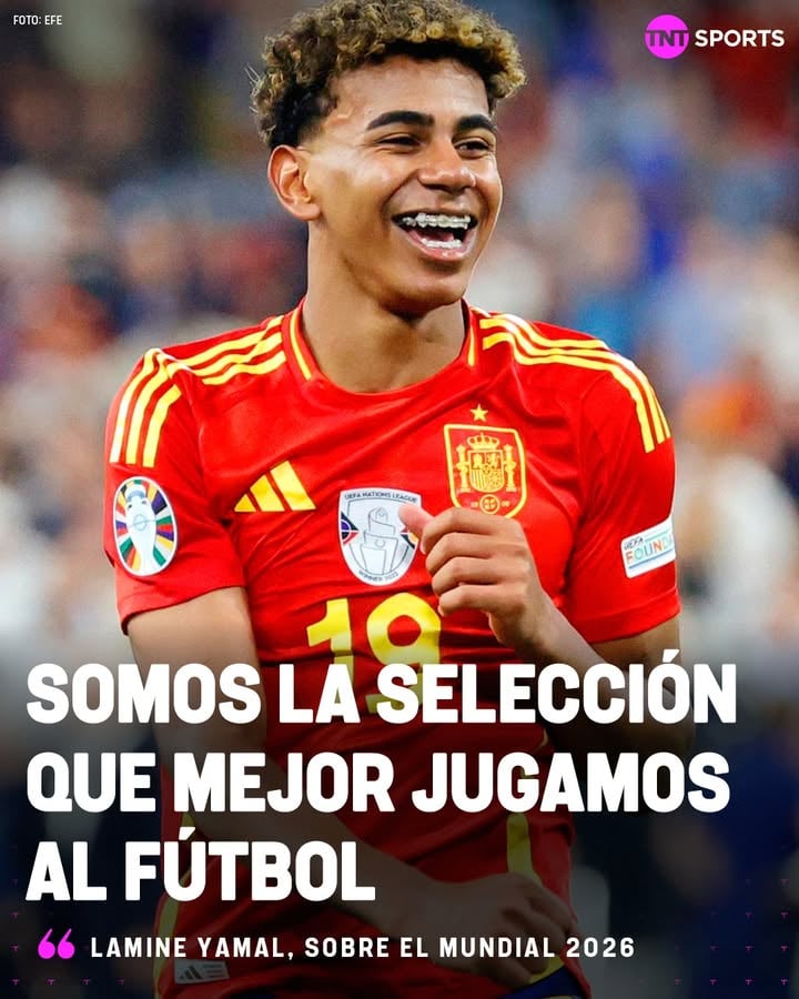 "ES DAR TODO POR EL PAÍS Y JUGAR COMO SABEMOS" 🇪🇸🏆 

El análisis de LAMINE YAMAL en la previa de la Copa del Mundo y su opinión sobre el nivel futbolístico de la SELECCIÓN DE ESPAÑA.

🗣️ "Es dar todo por el país y jugar como sabemos. Creo que somos la selección que mejor jugamos al fútbol. Siempre digo que las mejores canteras están en España. A la hora del juego de España SE NOTA MUCHO QUE SOMOS LOS QUE MEJOR JUGAMOS AL FÚTBOL”, dijo.

“Ser favorito NO TE DA NADA, porque el favorito no tiene ni más goles, ni ventaja en un partido… Es ir paso a paso", avisó también, mientras que destacó a las selecciones candidatas: "Está la actual campeona que es Argentina, Francia, que tiene un equipazo, Portugal, Inglaterra…"

¿Opiniones? 👀