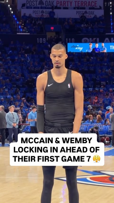 Two 22-year-olds @jmac and @wemby take deep breaths ahead of their first career Game 7 🙌  Don’t miss the NBA Conference Finals presented by @google action starting at 8:00pm/et in NBC & Peacock 🍿