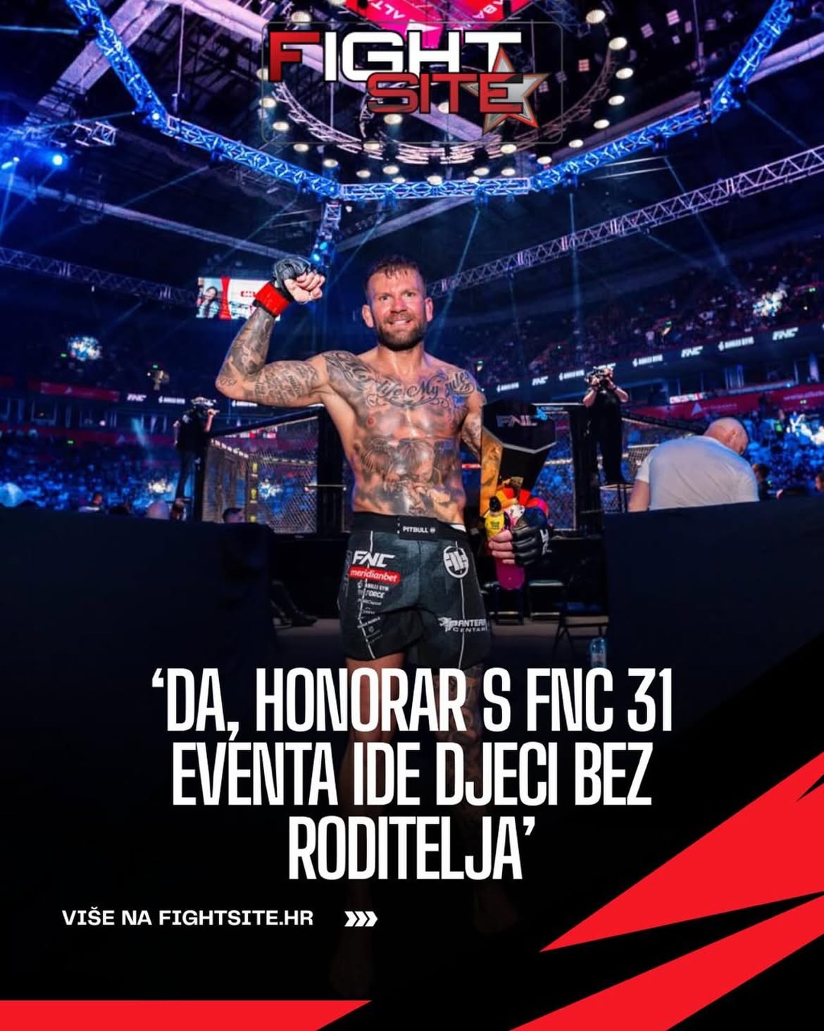 Stanislav Krofak donirao cijeli honorar s FNC 31 eventa u humanitarne svrhe! ❤️

Nakon pobjede nad Aleksandrom Jankovićem u Beogradskoj areni, pojavili su se navodi da je iskusni hrvatski borac sav novac zarađen za nastup odlučio proslijediti onima kojima je najpotrebniji. 👏🏼

Fight Site provjerio je tu priču izravno s Krofakom, a on nam je potvrdio da je to apsolutno točno. U razgovoru je poručio da MMA radi iz ljubavi, da mu egzistencija ne ovisi o borilačkim honorarima i da svaki budući nastup planira pretvarati u konkretan čin pomoći drugima. 🥊

Krofak se pritom nije pokušao promovirati, nego je vrlo mirno i ljudski objasnio zašto je povukao potez koji se u borilačkom svijetu zaista rijetko viđa. 👑

Cijelu priču i njegove osvrt pročitajte na našem portalu. 🔗

📸 FNC