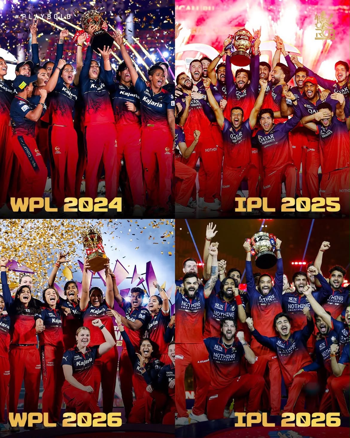 #TATAWPL 2024 Champions. 🌟
#TATAIPL 2025 Champions. 🌟🌟
#TATAWPL 2026 Champions. 🌟🌟🌟
#TATAIPL 2026 Champions. 🌟🌟🌟🌟