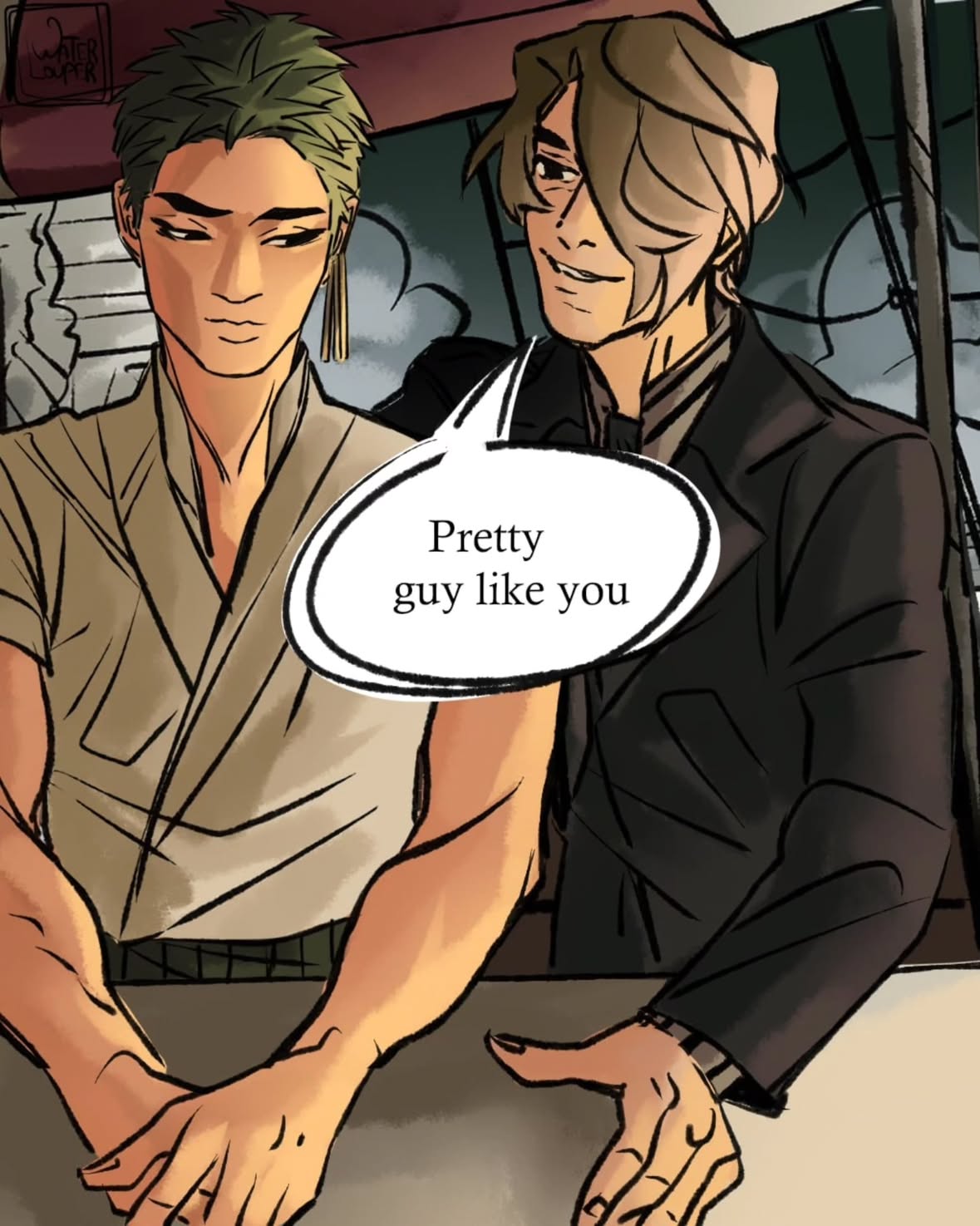 And then he flirts back

#sanzo #sanjixzoro #onepiece #opla #yaoi