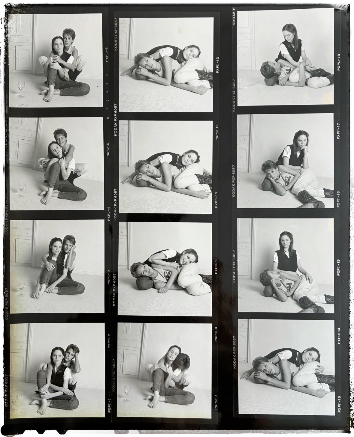 In 1984 on December 17, in the evening before my wedding, my sister, Kelly, who was my maid of honor, came to my apartment and slept over. Our friend, Suzanne Tenner. @suz_tenner  came and made a portrait of the sisters before I got married. She sent me this contact sheet today in condolence for the loss of my beautiful sister. 
My sister and I were close as children but also had that sibling competition for divorced parent's attention and love and we were wildly different and lived apart for many years, but she came back to be with me at my wedding and never really left again. She worked for me at one point when she was in between jobs as my as-sister-aunt and became an integral part of my family structure. I miss her today but am buoyed by the knowledge that she is at peace.