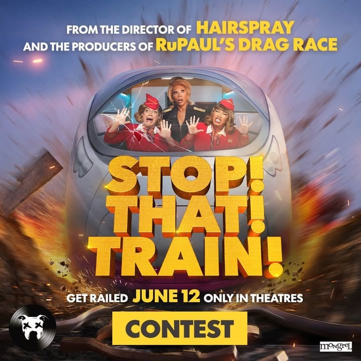 Before you hop on board, make sure you lock those tags down baby! 🚂❤️

Start your Pride month off right with a chance to win 1 of 5 pairs of passes to an advance screening of STOP! THAT! TRAIN!

Starring DRAG ROYALTY, Ginger Minj, Jujubee, Symone, Brooke Lynn Hytes, Marcia Marcia Marcia, and RuPaul, this outrageous comedy follows best friends Tess and DeeDee, two train stewardesses who leave their dreary shifts behind for the glamorous Glamazonian Express. But when a catastrophic “Stormaganza” threatens to send the train hurtling into Los Angeles, the crew must work together to save the day.

Want to see it before anyone else? Here’s how to enter:

• Follow @deaddogrecords and @mongrelmedia
• Tag the friend you’re bringing along
• Enter as many times as you’d like

The screening takes place Thursday, June 11, 2026 at 7:00 PM at Cineplex Yonge & Dundas.

Contest closes Thursday, June 4 at 11:59 PM EST. Winners will be contacted the following day.

Good luck! 🚂✨

#StopThatTrain #Giveaway #AdvancedScreening #DeadDogRecords