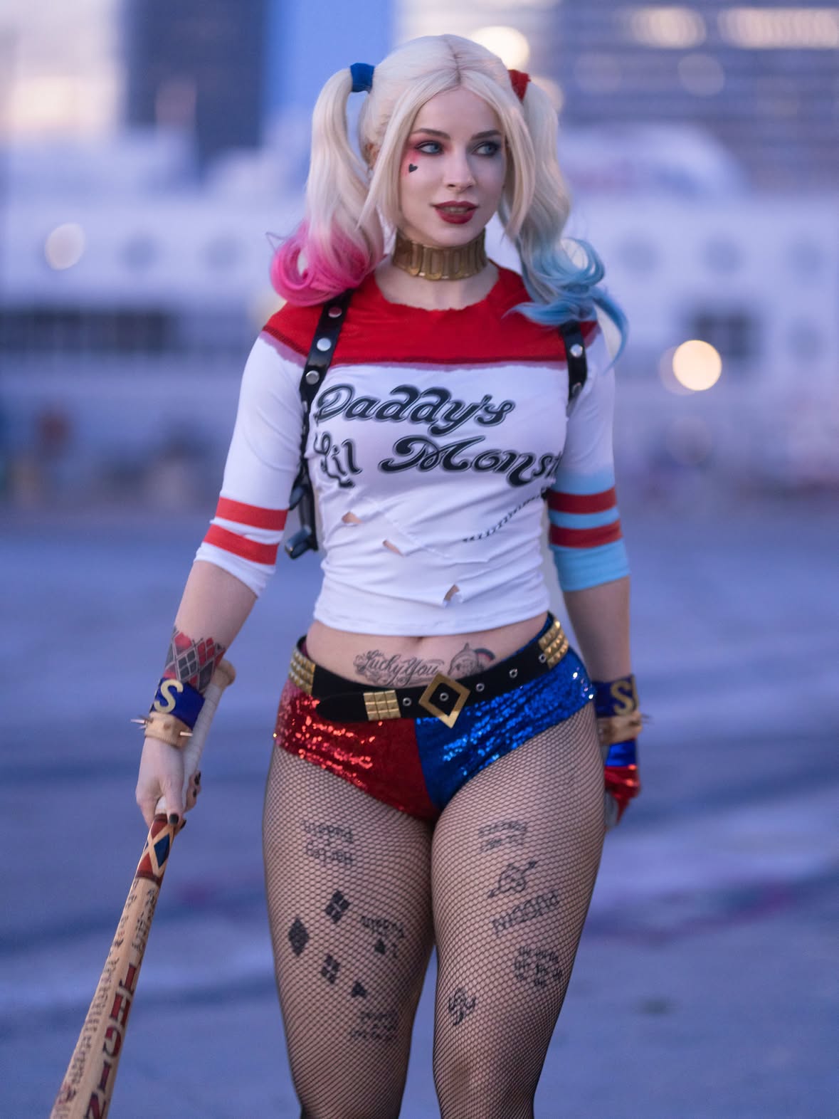 Which character comes to your mind when you think of me?🤔 I’m very interested which character(s) do you associate me with the most. 

These are the last hours to get the SS Harley set on my patreon ✨

Photos by @aleksander.photo ✨🙏

[Harley Quinn, Joker, DC comics, Arkham, Margot Robbie ]