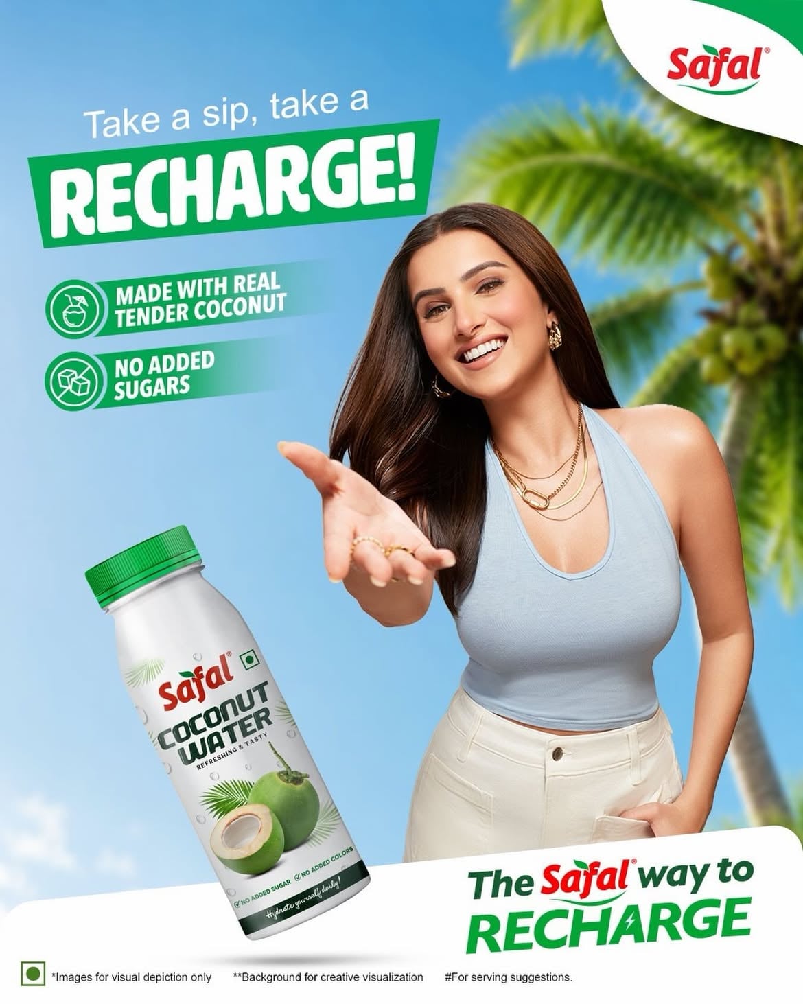 When life gets hectic, I like to keep it simple — hydrate, refresh & recharge 🥥⚡

Taking on the day, the Safal way! 💚

#TheSafalWayToRecharge #CoconutWater #Recharge #Safal