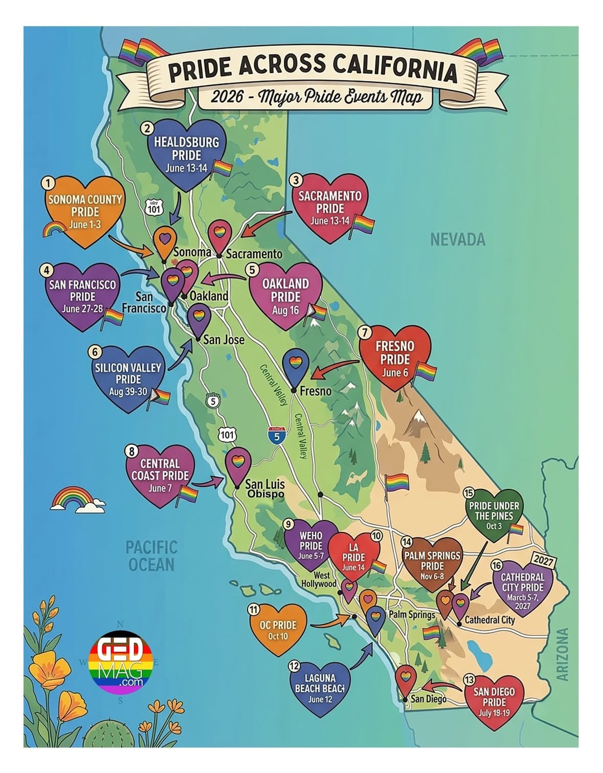 🌈 Happy Pride Month, California! 🌈

From the desert to the coast, from small-town celebrations to some of the largest Pride festivals in the world, communities across the Golden State are coming together to celebrate love, inclusion, equality, and authenticity.

This month, we honor the history, resilience, and contributions of the LGBTQ+ community while celebrating the diversity that makes California stronger.

#HappyPrideMonth #Pride2026 #CaliforniaPride #LoveIsLove #EqualityForAll