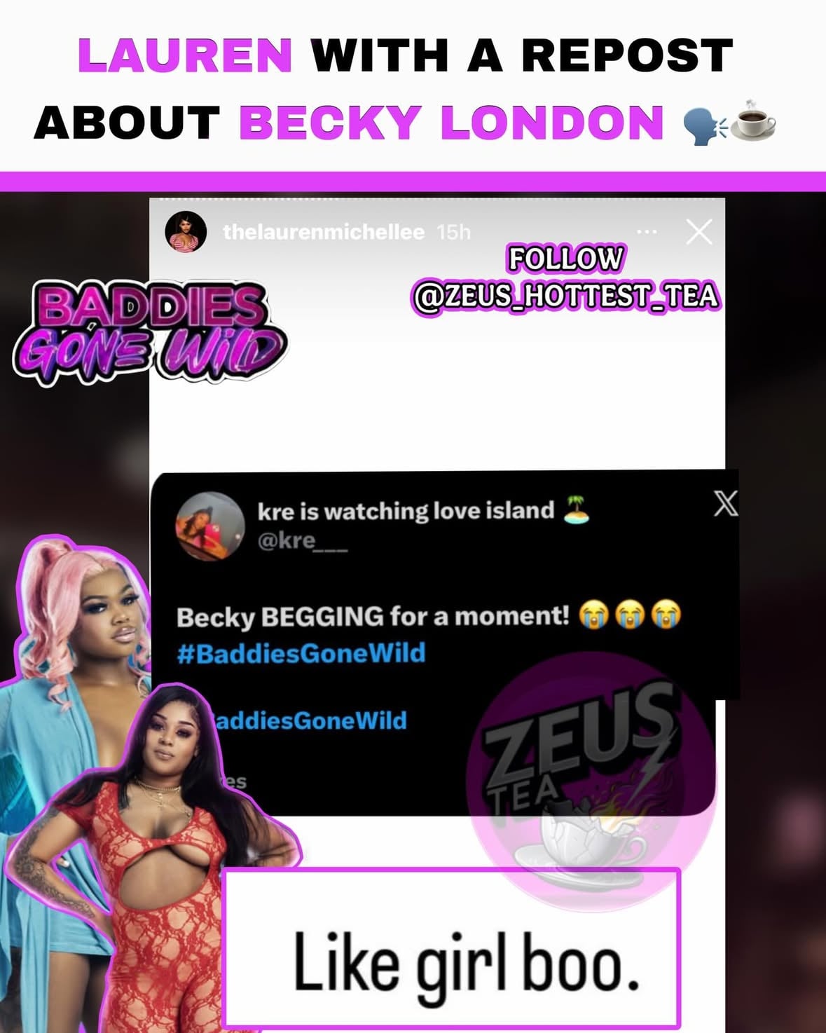 #lauren with a repost about #beckylondon 🗣️☕️ #bgwdominicanrepublic 
Follow @zeus_hottest_tea & @zeus_hottest_tea2.0 for more tea and updates ⚡️
