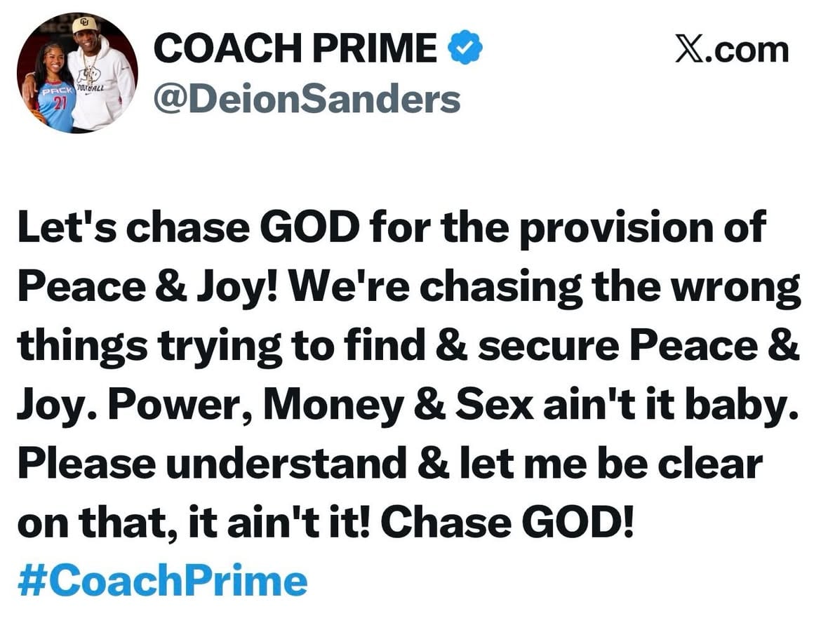 Chase GOD not man or woman! #CoachPrime