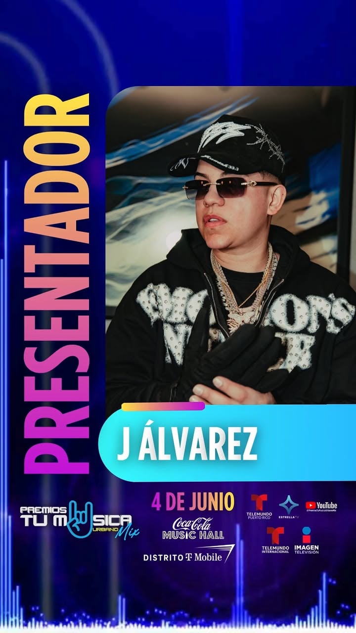 🔥 Uno de los pioneros y referentes de la música urbana llega a la gran noche de los premios 🔥🎶 

J Álvarez será uno de los presentadores oficiales de los Premios Tu Música Urbano Mix 2026 ✨ 

Desde sus inicios en Puerto Rico, J Álvarez ha construido una trayectoria sólida dentro de la música urbana latina, destacándose por su estilo melódico y éxitos que marcaron una generación. 

Su carrera tomó fuerza internacionalmente gracias al respaldo del productor DJ Nelson y al enorme apoyo recibido en Colombia, especialmente en Medellín, ciudad clave para el crecimiento global de temas como “Junto al Amanecer” y “La Pregunta”. 

Además de sus éxitos, J Álvarez es reconocido por apoyar e impulsar a nuevas figuras dentro del género urbano, consolidándose como una pieza importante en la evolución de la música latina 🔥 

📍 Coca-Cola Music Hall 
🗓️ 4 de junio 

🎟️ Boletos disponibles en Ticketer🔥 Uno de los pioneros y referentes de la música urbana llega a la gran noche de los premios 🔥🎶 

J Álvarez será uno de los presentadores oficiales de los Premios Tu Música Urbano Mix 2026 ✨ 

Desde sus inicios en Puerto Rico, J Álvarez ha construido una trayectoria sólida dentro de la música urbana latina, destacándose por su estilo melódico y éxitos que marcaron una generación. 

Su carrera tomó fuerza internacionalmente gracias al respaldo del productor DJ Nelson y al enorme apoyo recibido en Colombia, especialmente en Medellín, ciudad clave para el crecimiento global de temas como “Junto al Amanecer” y “La Pregunta”. 

Además de sus éxitos, J Álvarez es reconocido por apoyar e impulsar a nuevas figuras dentro del género urbano, consolidándose como una pieza importante en la evolución de la música latina 🔥 

📍 Coca-Cola Music Hall 
🗓️ 4 de junio 

🎟️ Boletos disponibles en Ticketera