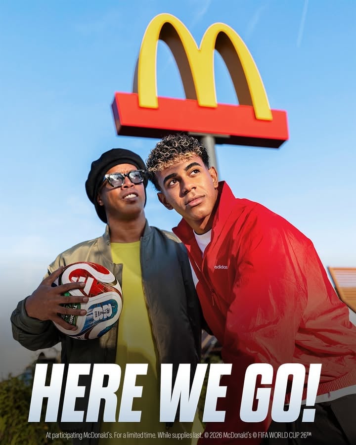 🚨💣 𝐇𝐄𝐑𝐄 𝐖𝐄 𝐆𝐎! Lamine Yamal, Ronaldinho, Beckham, Son and Henry all to @McDonalds.

Biggest news of the tournament. HERE WE GO! All set to be part of the 2026 FIFA World Cup™ Meal rolling out beginning June 4.

Documents are now approved by all parties involved & timing and cup availability dependant on market #AD