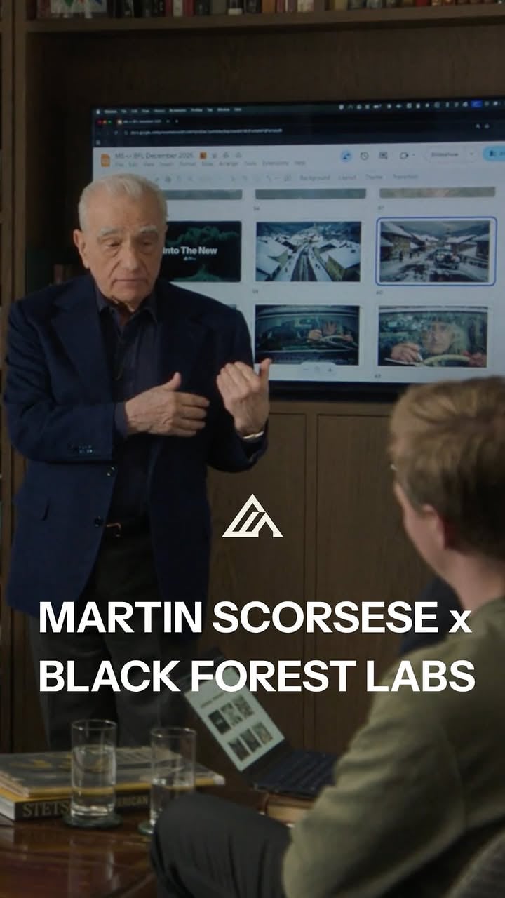 Martin Scorsese has spent six decades bringing stories to life. He’s joined Black Forest Labs as an advisor, helping shape visual intelligence for creators obsessed with their craft.

Visual intelligence (models that can reason in the physical and digital worlds) can support everyone from storytellers and designers, to engineers and roboticists.

We sat down with Scorsese for a working storyboarding session using FLUX.