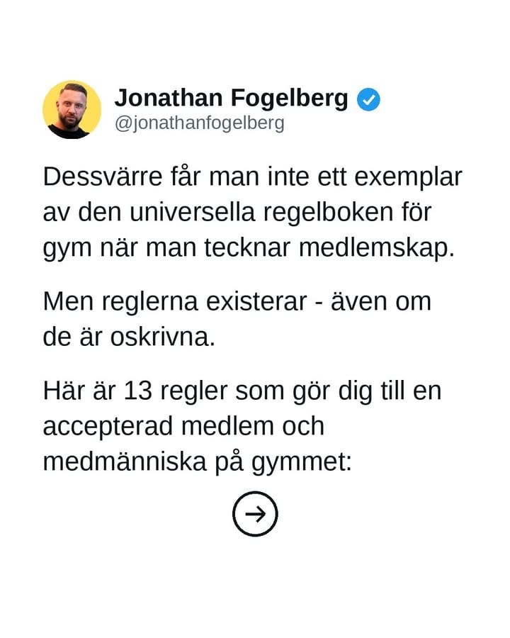 De universella, oskrivna reglerna kring hyfs på gymmet!