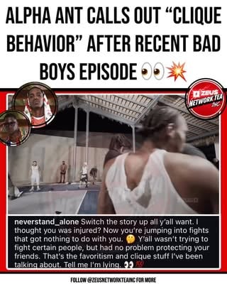 Alpha Ant seemingly called out Island Boi after accusing the cast of picking favorites and only jumping in for their friends 👀😮‍💨 
-
He also questioned how certain people claimed to be injured but are now jumping into fights 💥
-
✍🏾 : @mairclockedthetea