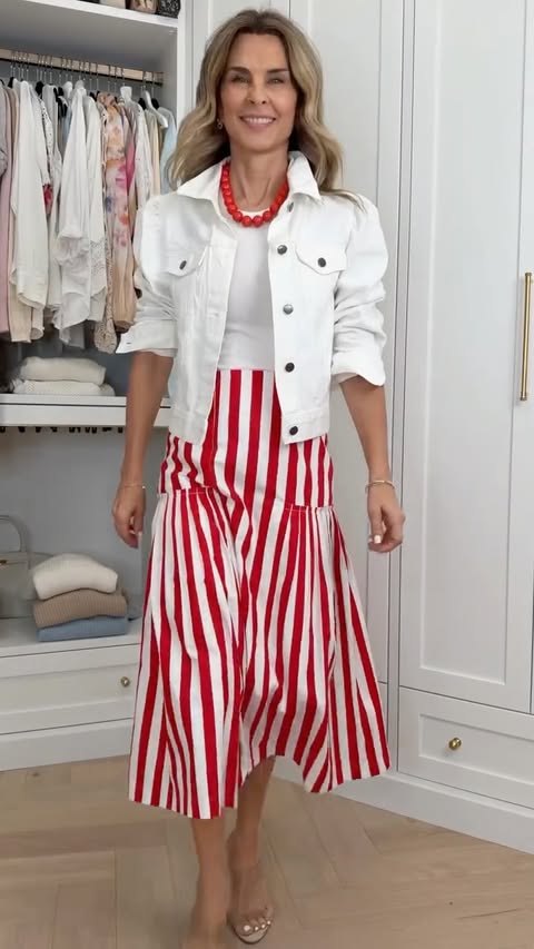 Summer newness from @shop_avara //Comment LINKS to shop! 
✨From bold stripes to pretty floral prints, these pieces will keep you feeling on-trend, polished, and ready for all your summer plans. 

#avarista #midlifewomen #whattoweartoday #summerdress #whattowear