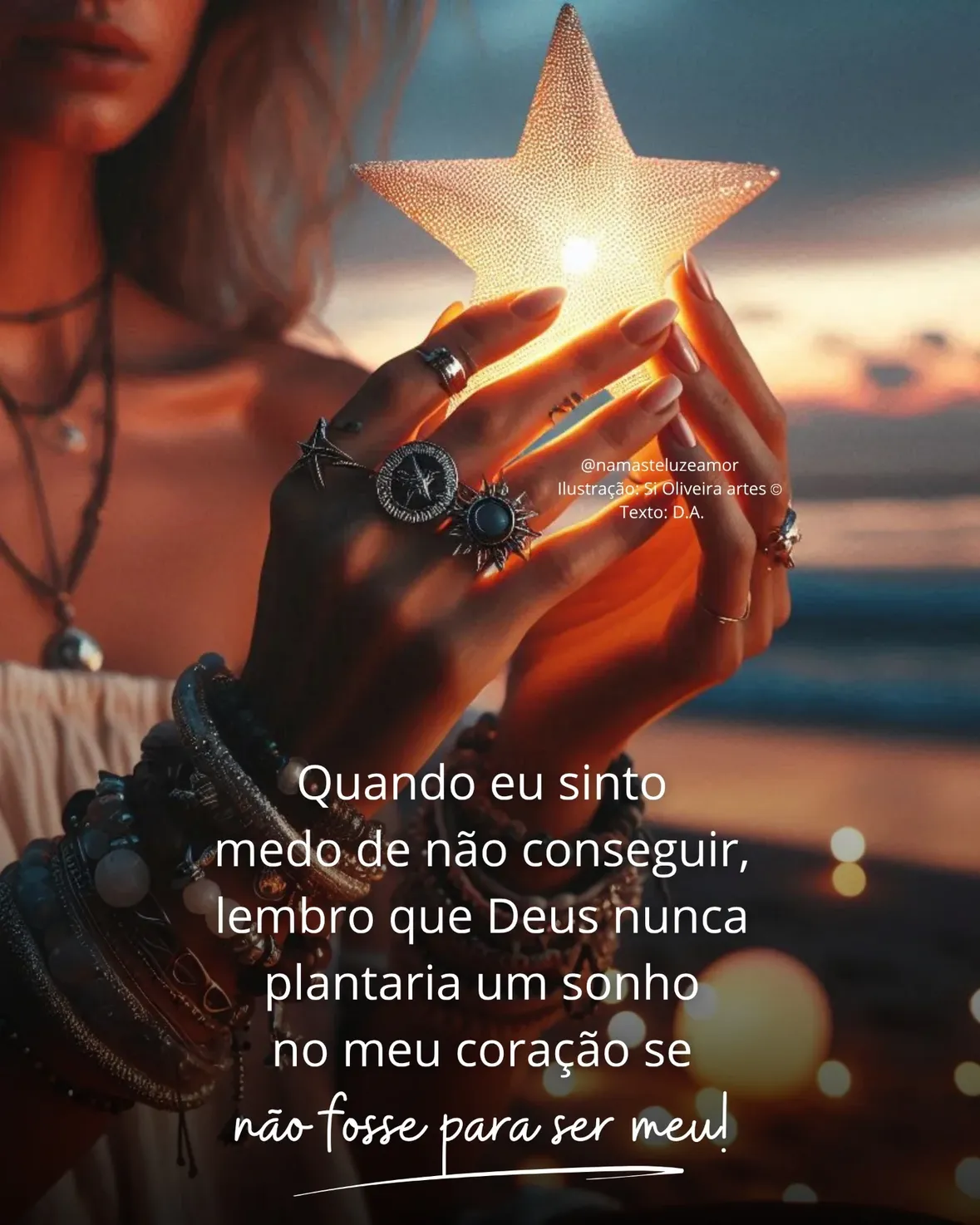 Quando eu sinto medo de não conseguir, lembro que Deus nunca plantaria um sonho no meu coração se não fosse para ser meu!