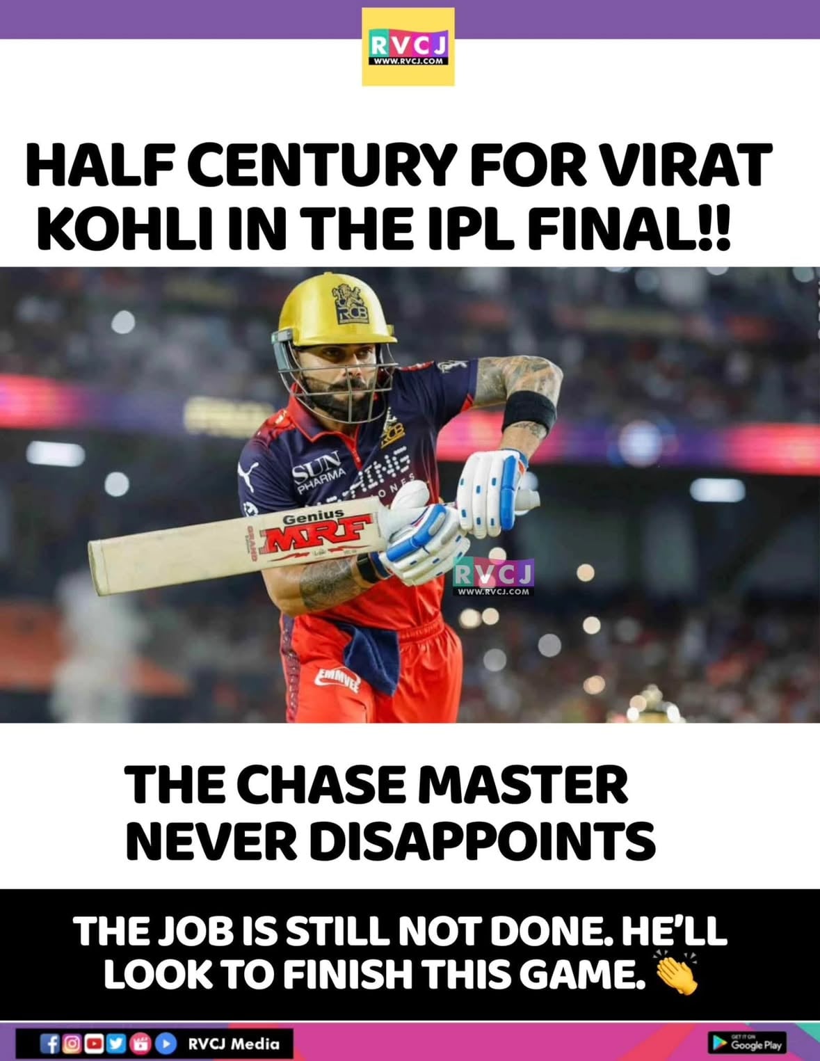 Fifty For Chase-Master King Kohli 👑🐐🔥
#rvcjinsta
