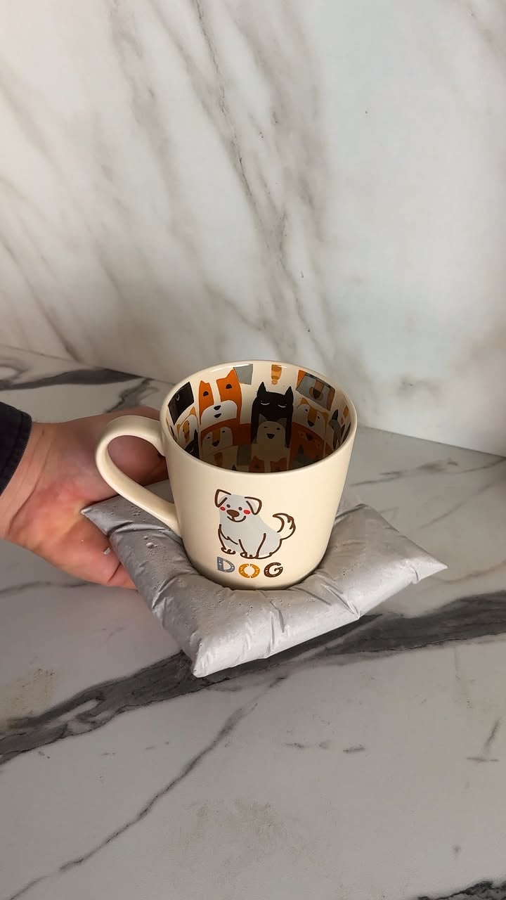 DIY Concrete Cup Coaster #creative #concrete #cup