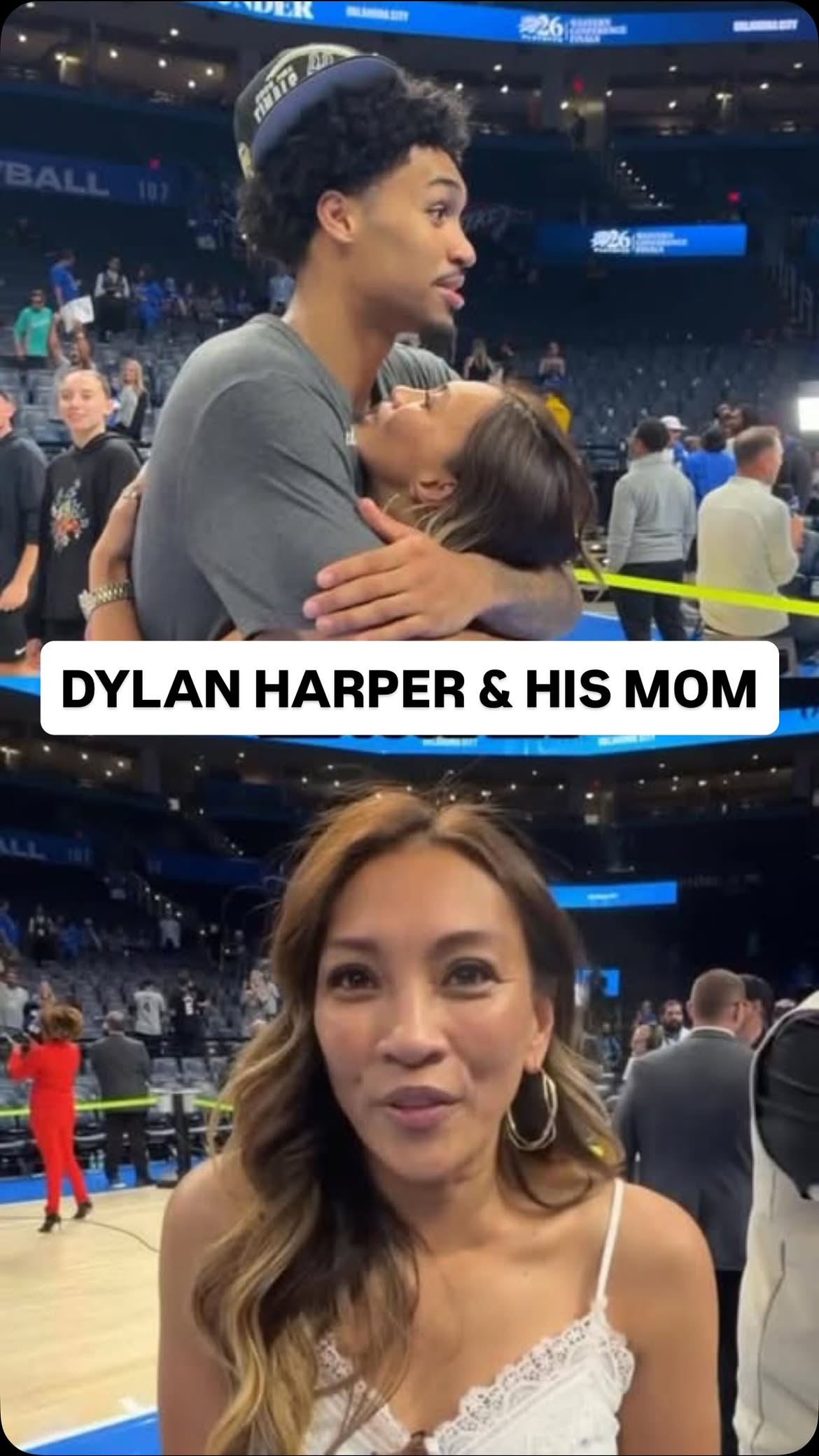 @dylharpp’s mom, Maria Harper, shares the message she gave him during their postgame embrace 🫶 NBA Finals Game 1: Wednesday, June 3 at 8:30pm/et on ABC